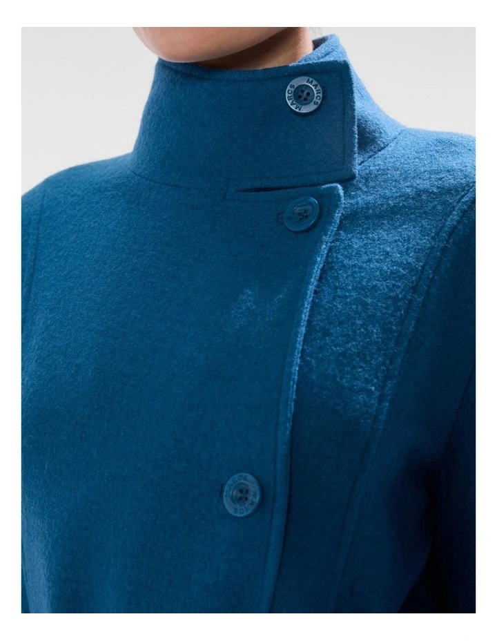 Francesca Felted Wool Coat in Teal image 4