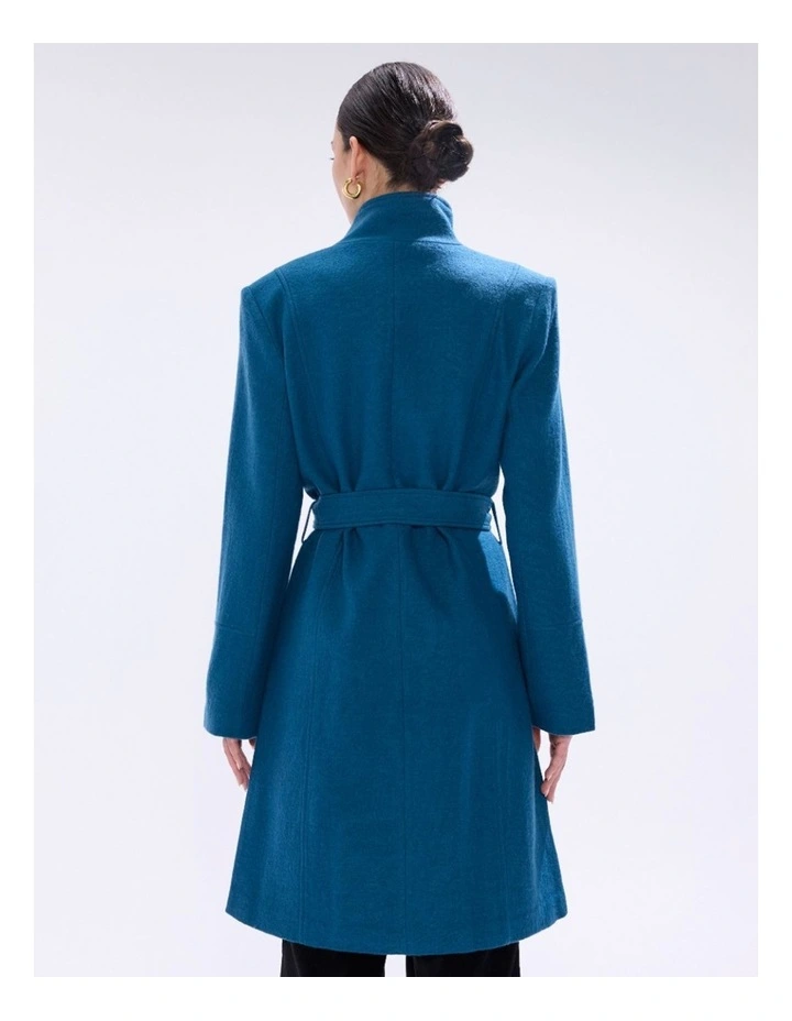 Francesca Felted Wool Coat in Teal image 4