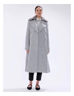 Isabella Felted Wool Coat in Grey Melange