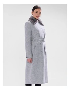 Isabella Felted Wool Coat in Grey Melange