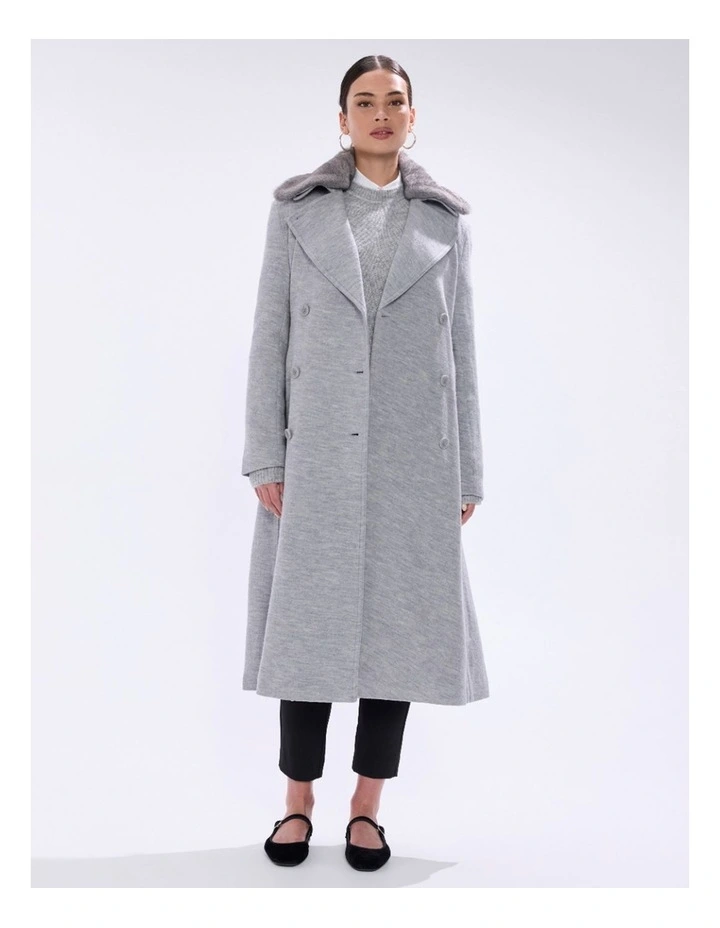 Isabella Felted Wool Coat in Grey Melange image 1