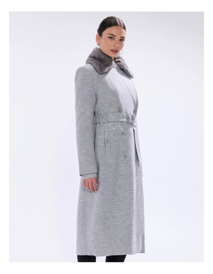 Isabella Felted Wool Coat in Grey Melange image 2