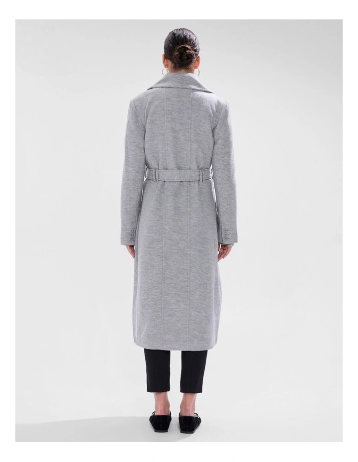 Isabella Felted Wool Coat in Grey Melange image 3