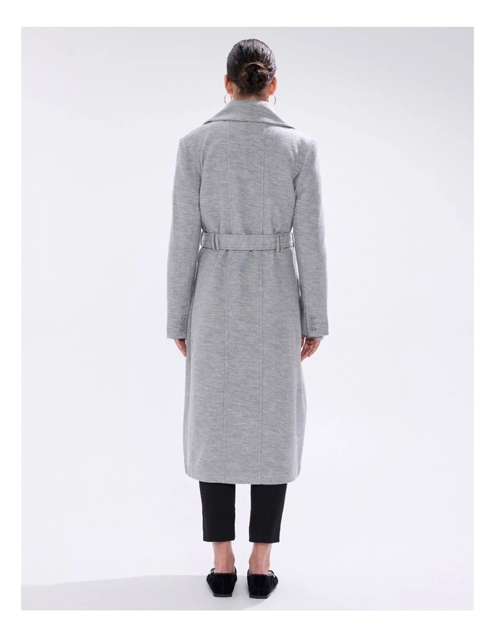 Isabella Felted Wool Coat in Grey Melange image 4