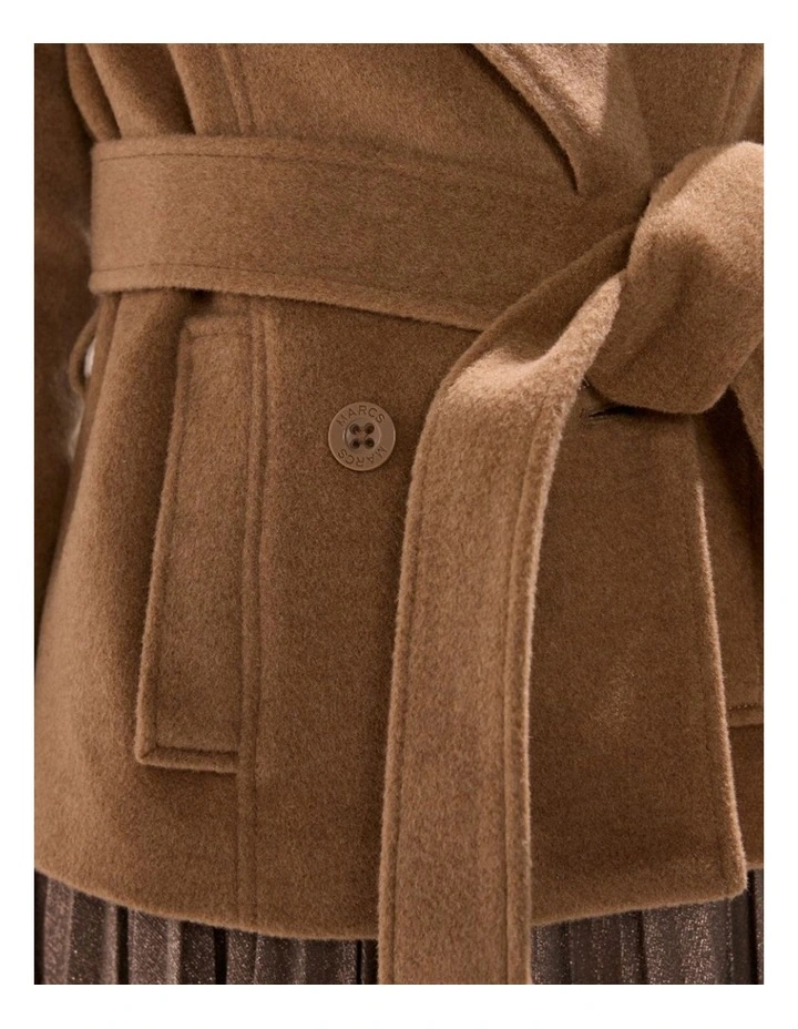 Skyler Cropped Trench Coat in Camel image 4