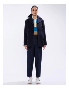 Brumbry Double Breasted Coat in Moonlit Navy