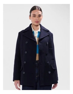 Brumbry Double Breasted Coat in Moonlit Navy