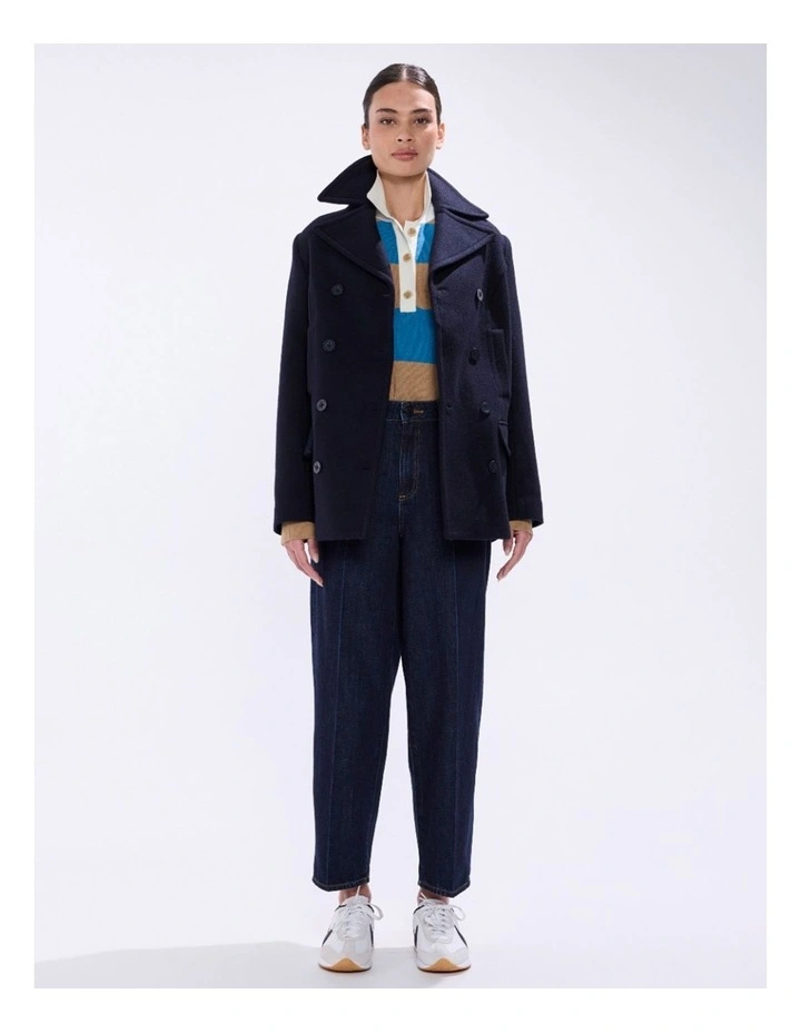 Brumbry Double Breasted Coat in Moonlit Navy image 1