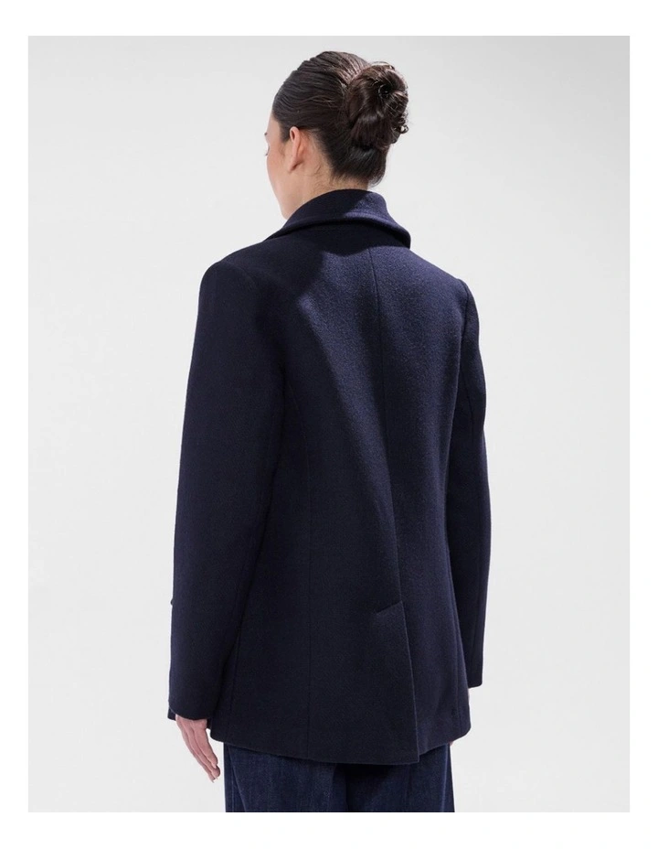 Brumbry Double Breasted Coat in Moonlit Navy image 3