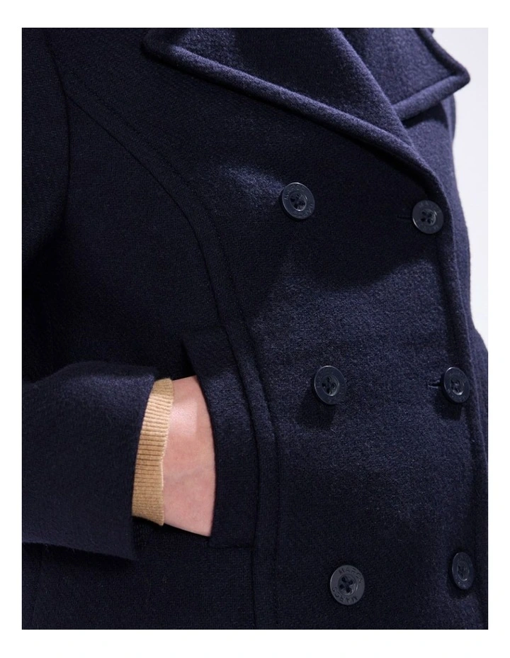 Brumbry Double Breasted Coat in Moonlit Navy image 3