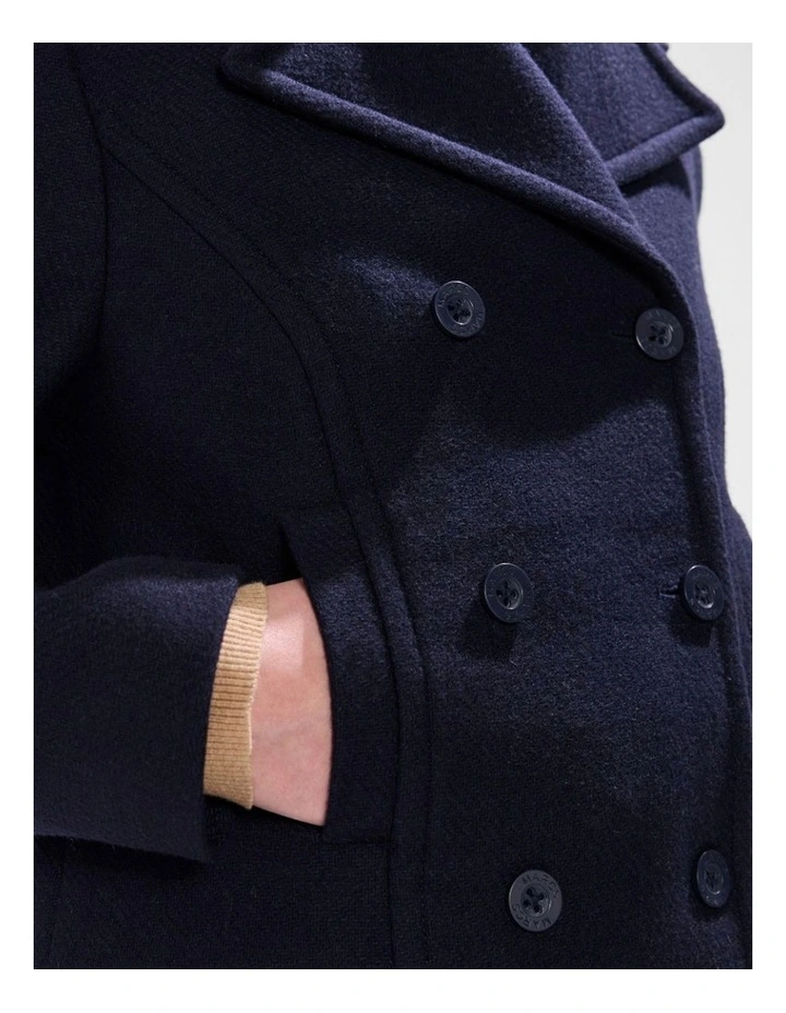 Brumbry Double Breasted Coat in Moonlit Navy image 4