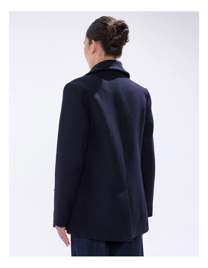 Brumbry Double Breasted Coat in Moonlit Navy image 5