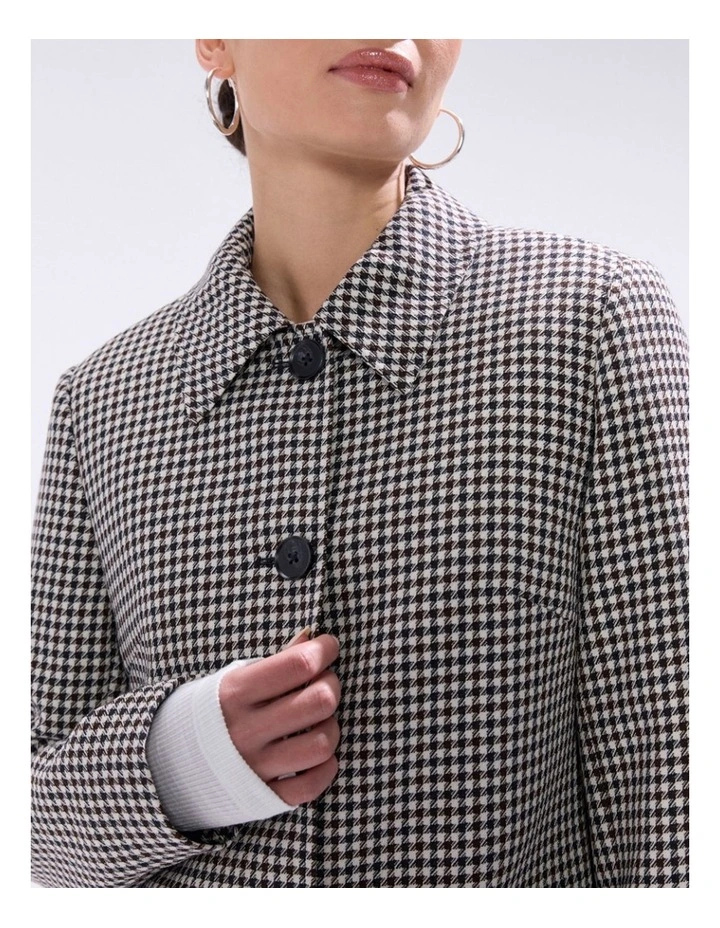 Holmes Houndstooth Coat in Ivory Multi image 3