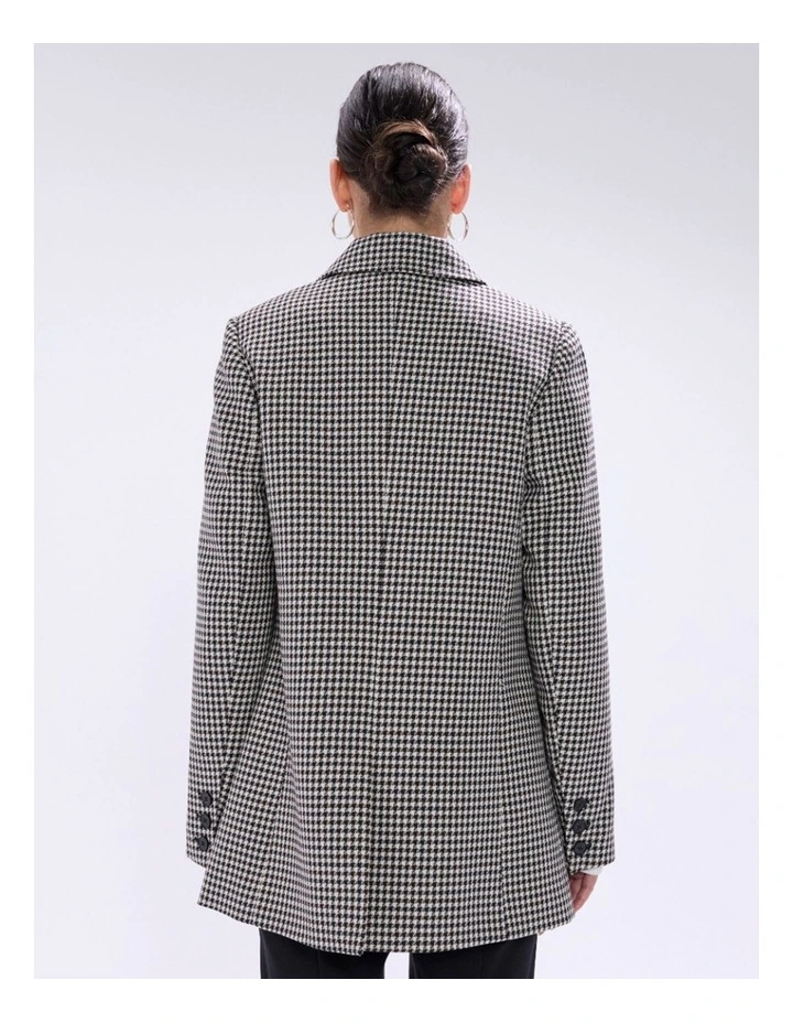 Holmes Houndstooth Coat in Ivory Multi image 4