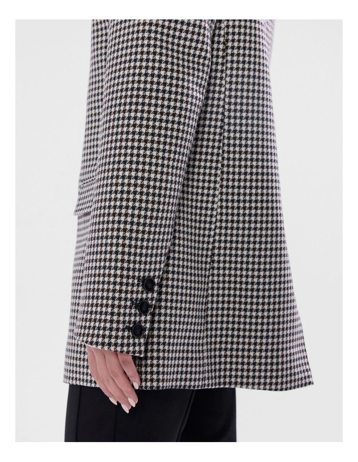 Holmes Houndstooth Coat in Ivory Multi image 5