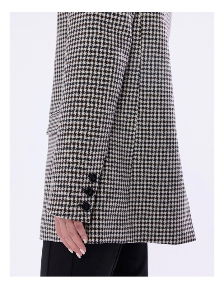 Holmes Houndstooth Coat in Ivory Multi image 5
