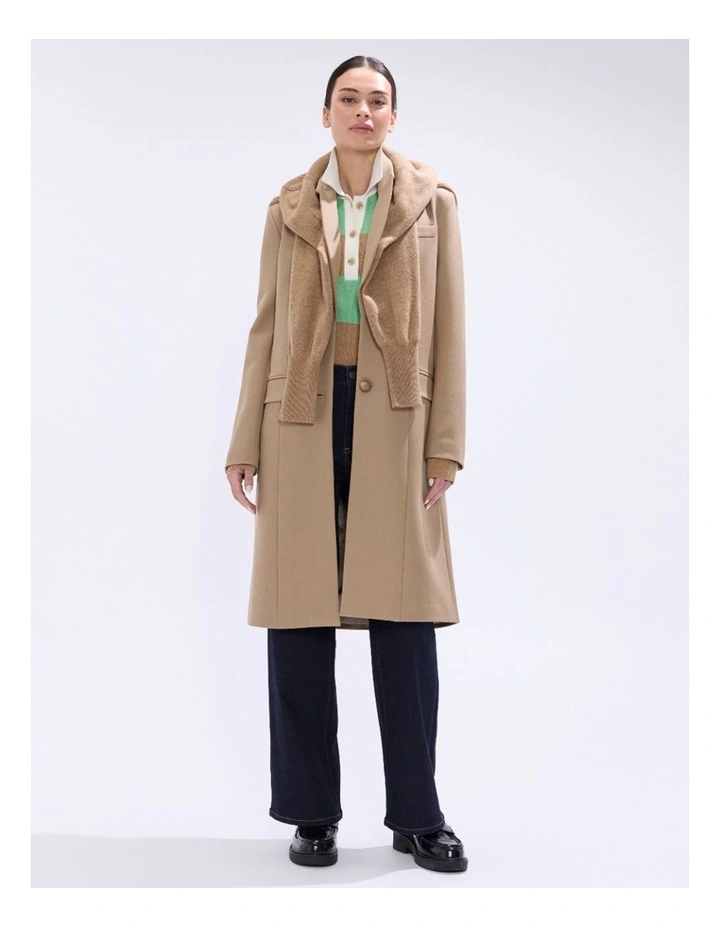 Rei Longline Coat in Camel image 1
