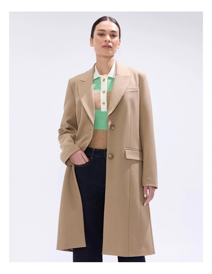 Rei Longline Coat in Camel image 2