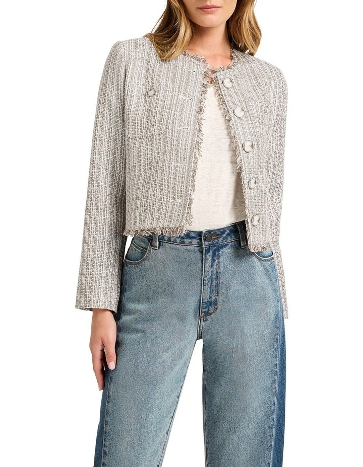 Miami Vice Tweed Jacket in Silver Multi image 1
