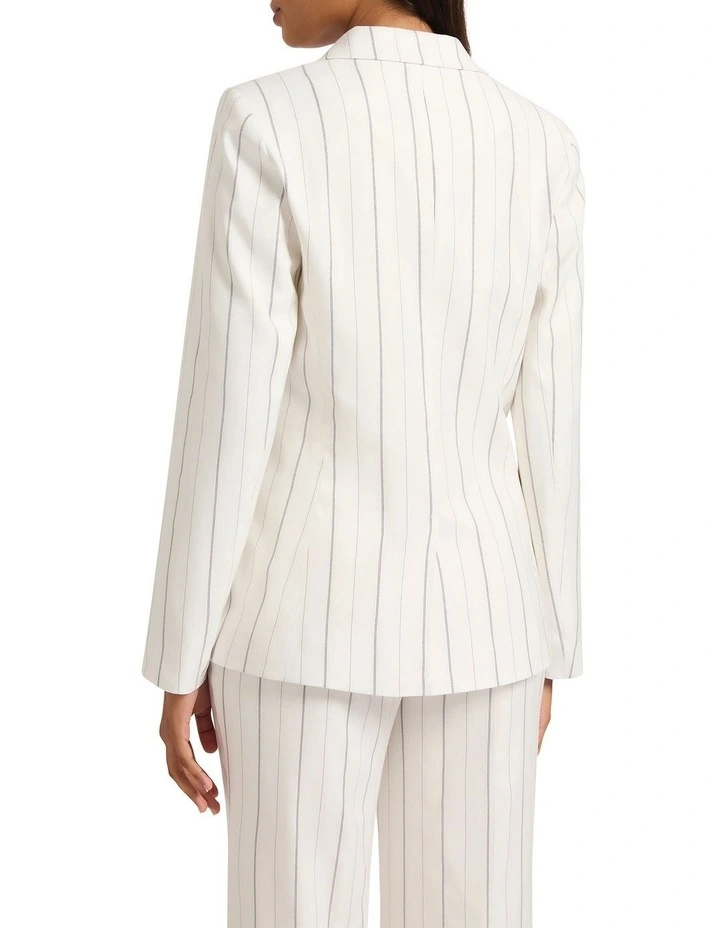 Monza Stripe Blazer in White Stripe image 4