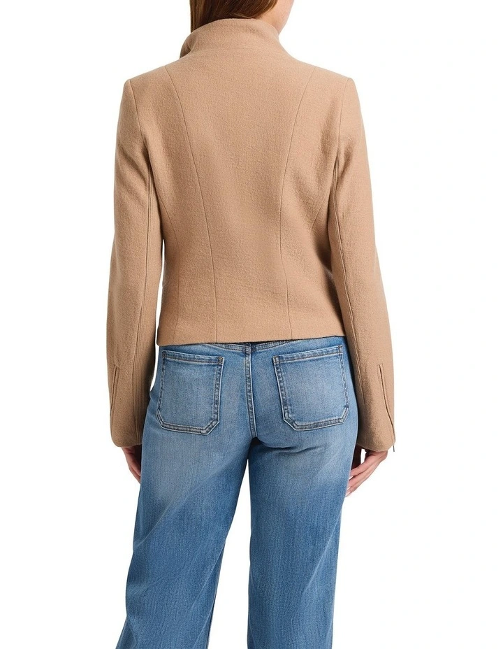 Lani Felted Wool Jacket in Biscuit image 2