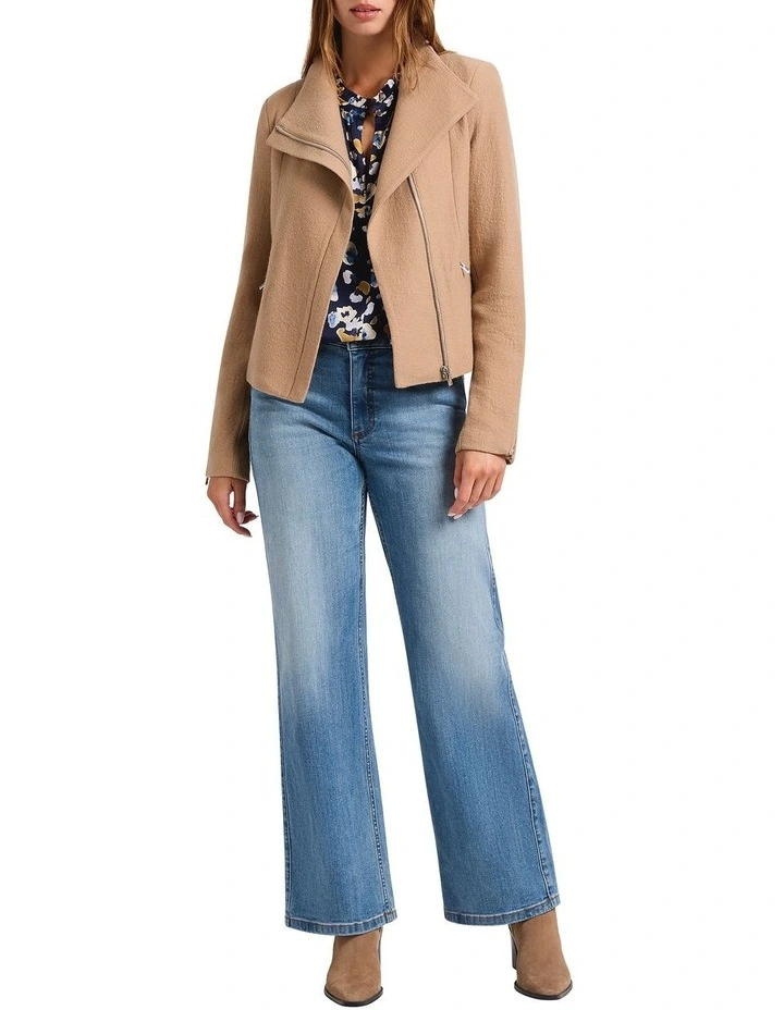 Lani Felted Wool Jacket in Biscuit image 3