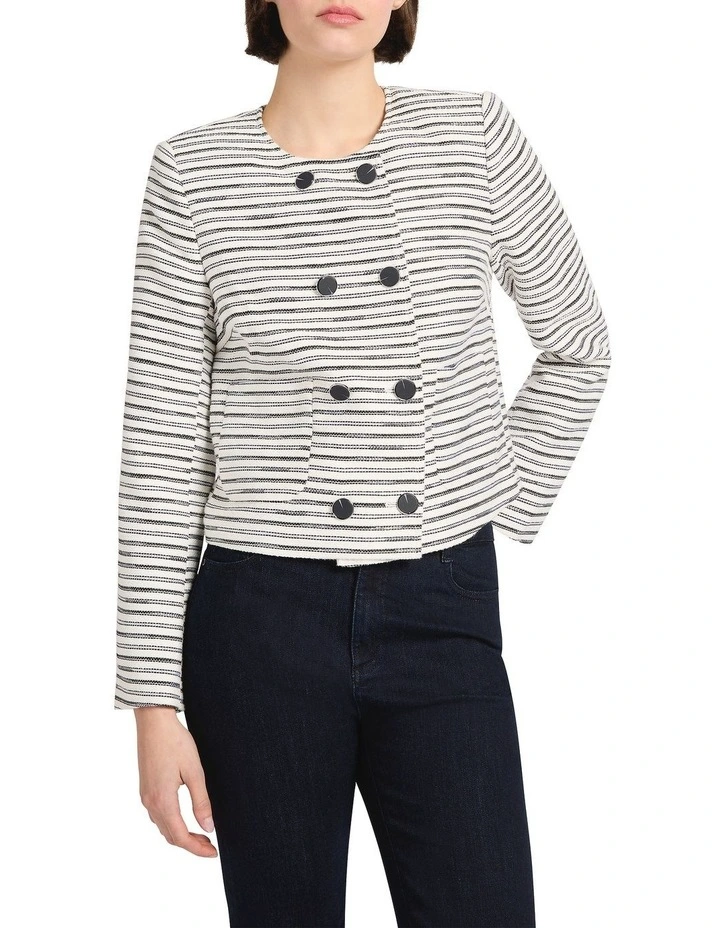 Drive My Car Jacket in Ivory Stripe image 2