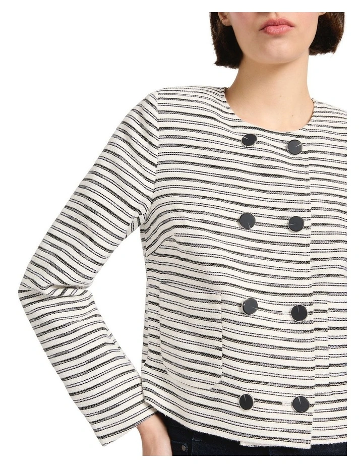 Drive My Car Jacket in Ivory Stripe image 3