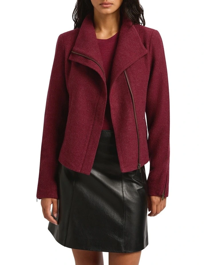 Lani Felted Wool Jacket in Berry image 1