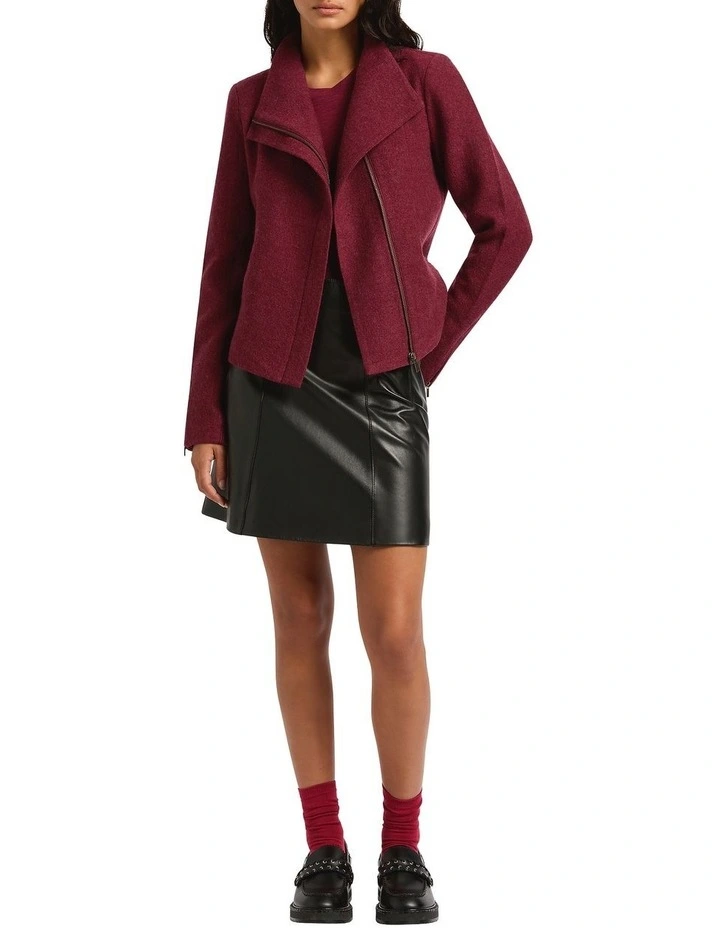 Lani Felted Wool Jacket in Berry image 2