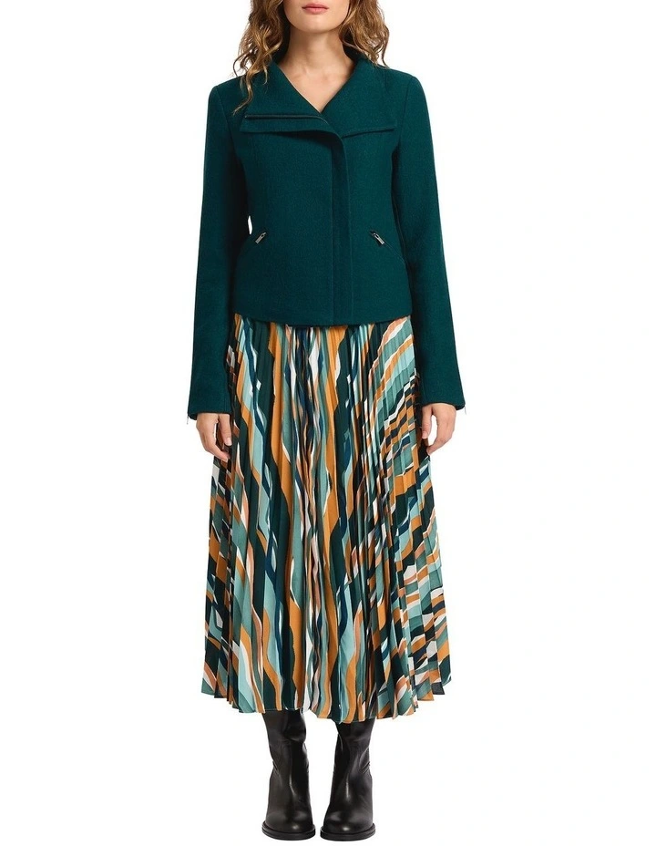 Lani Felted Wool Jacket in Dark Emerald image 1