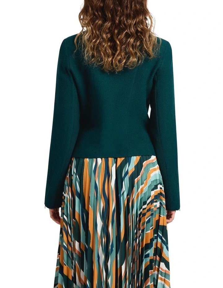 Lani Felted Wool Jacket in Dark Emerald image 2