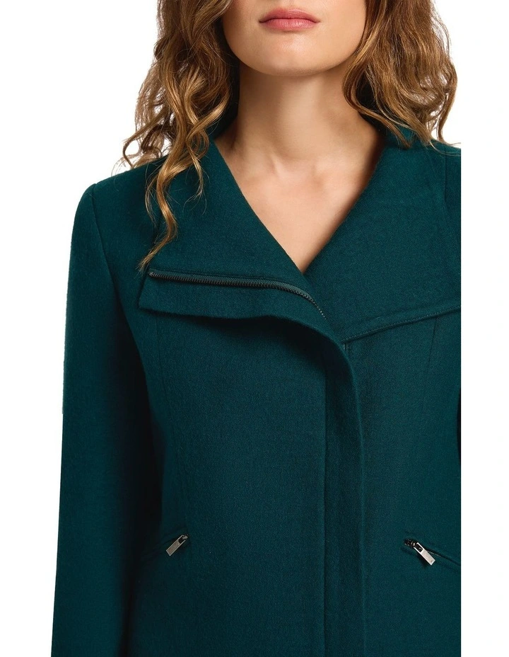Lani Felted Wool Jacket in Dark Emerald image 4