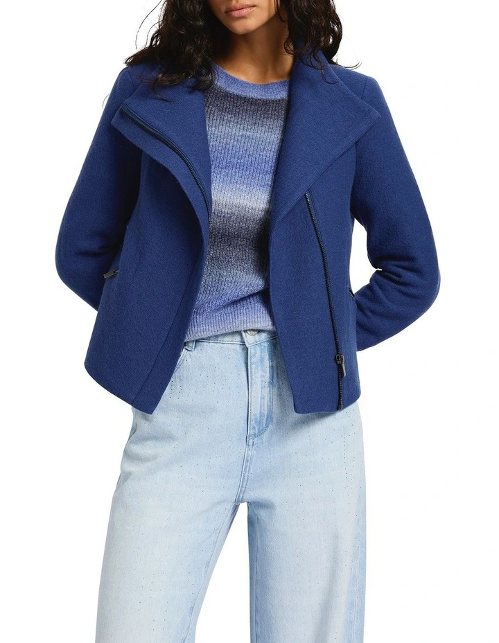 Lani Felted Wool Jacket in Nautical Blue image 2