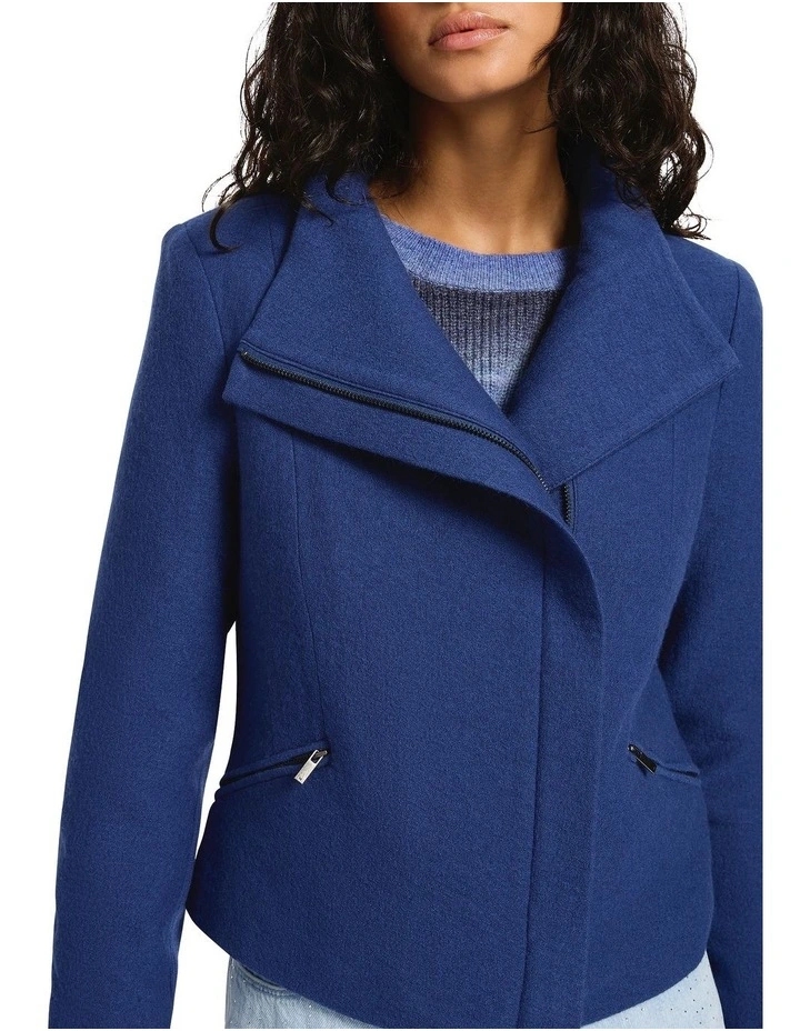 Lani Felted Wool Jacket in Nautical Blue image 3