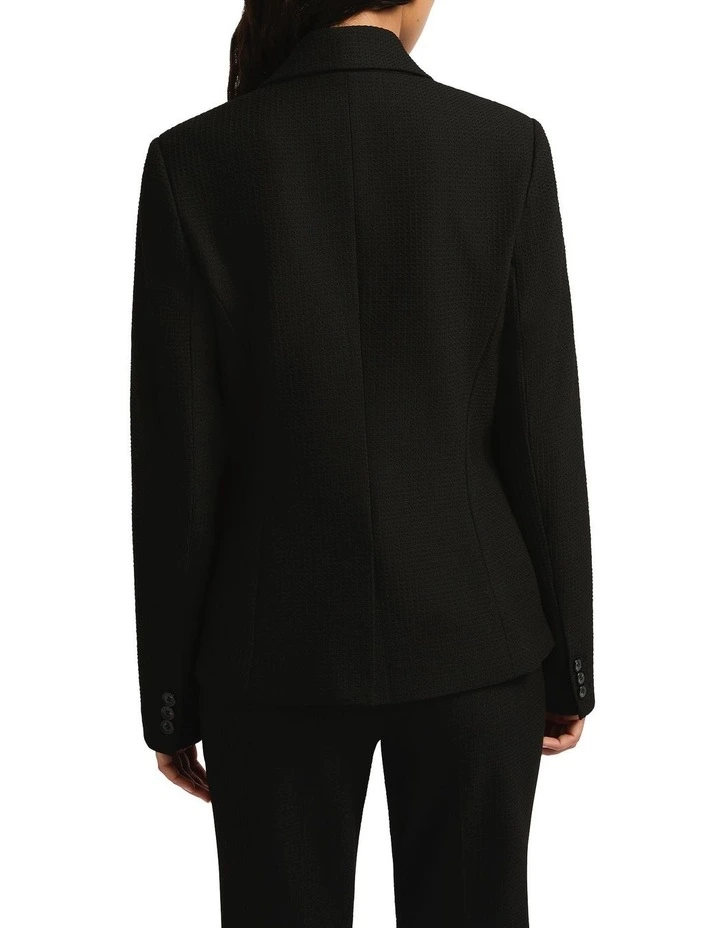 Tell Me Textured Blazer in Black image 2