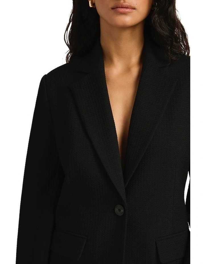 Tell Me Textured Blazer in Black image 3