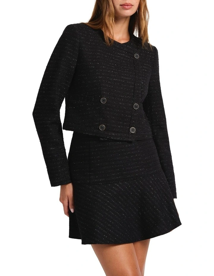 Dance Tonight Tweed Jacket in Black image 1