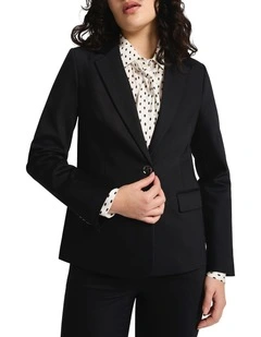Phoebe Longline Blazer in Black