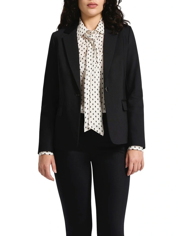 Phoebe Longline Blazer in Black image 4