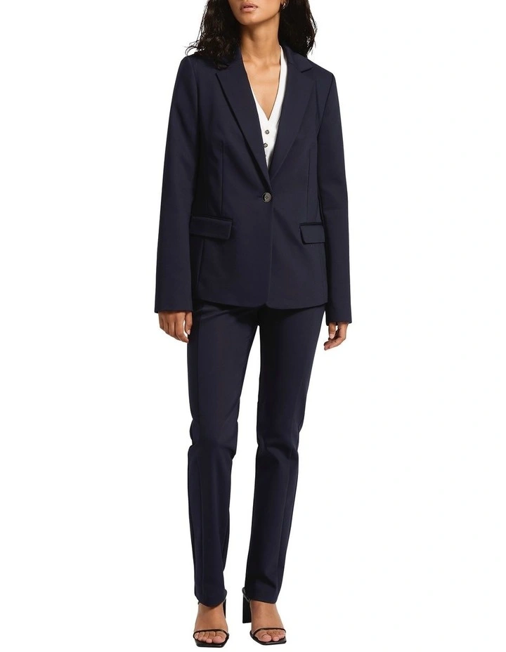 Phoebe Longline Blazer in Navy image 2