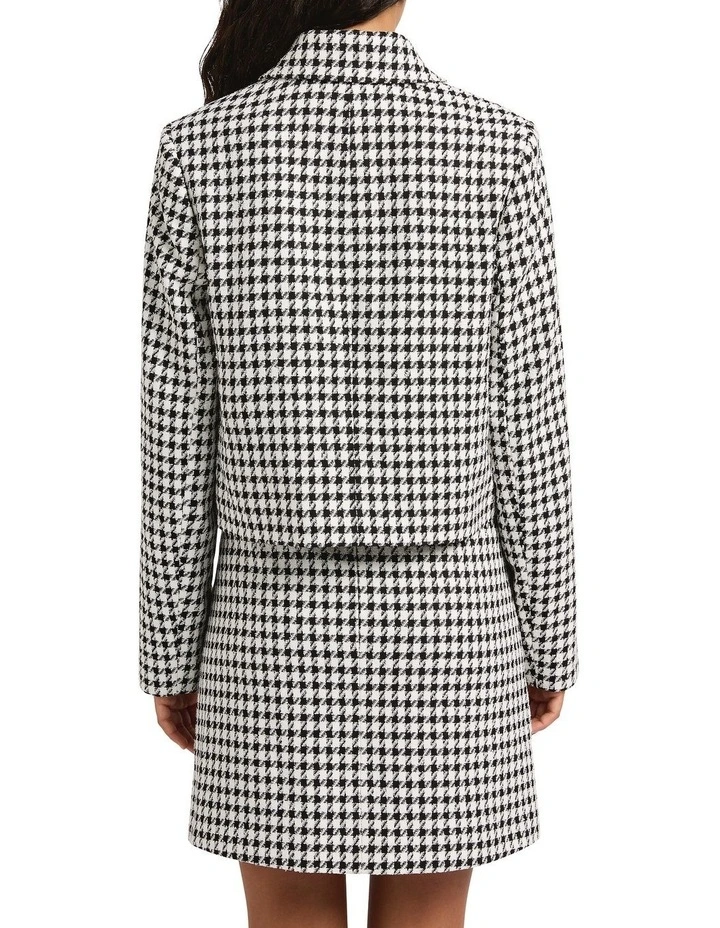 Margaret Dogtooth Jacket in Black/White image 2