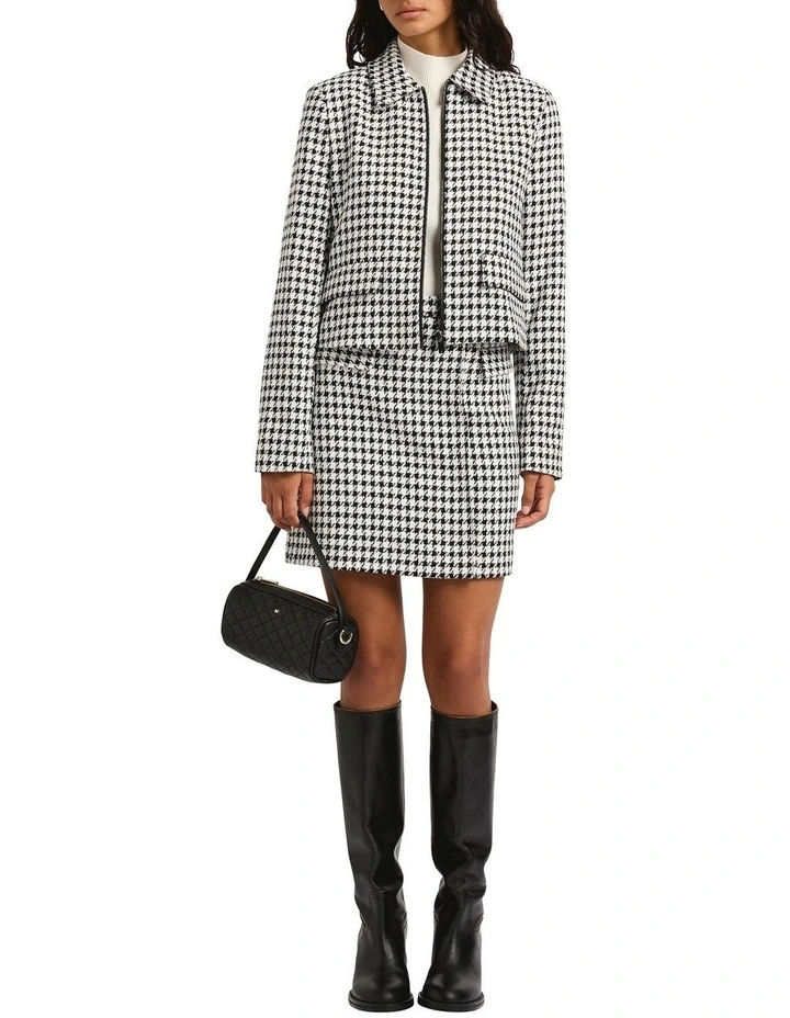 Margaret Dogtooth Jacket in Black/White image 4