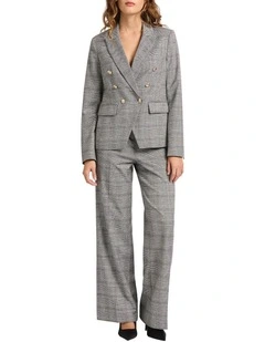 Love Maze Check Blazer in Black/White