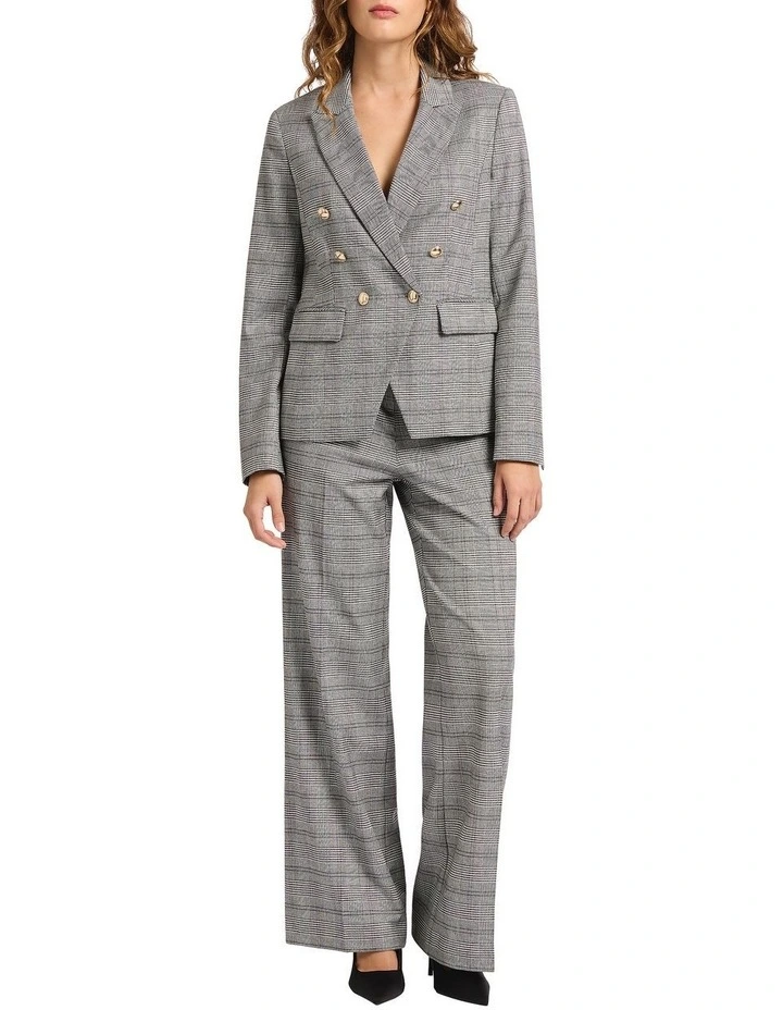 Love Maze Check Blazer in Black/White image 1