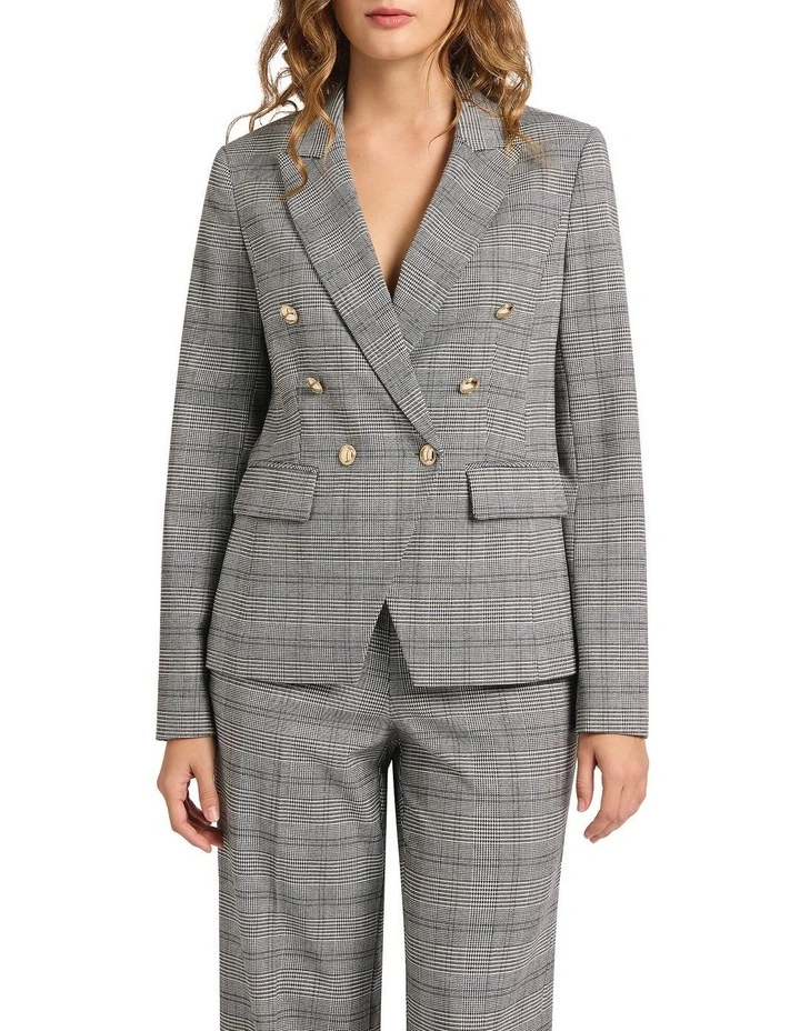 Love Maze Check Blazer in Black/White image 3