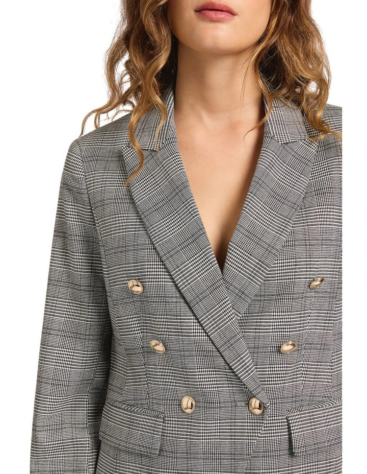 Love Maze Check Blazer in Black/White image 4
