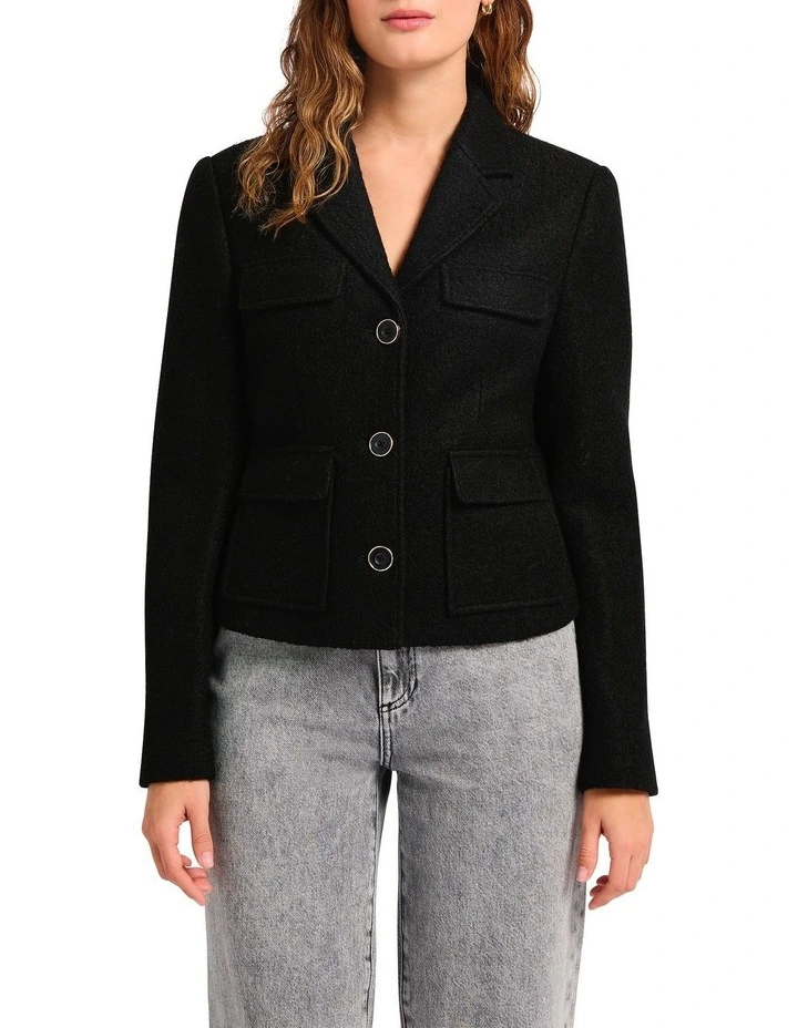 Jimin Boucle Jacket in Black image 3