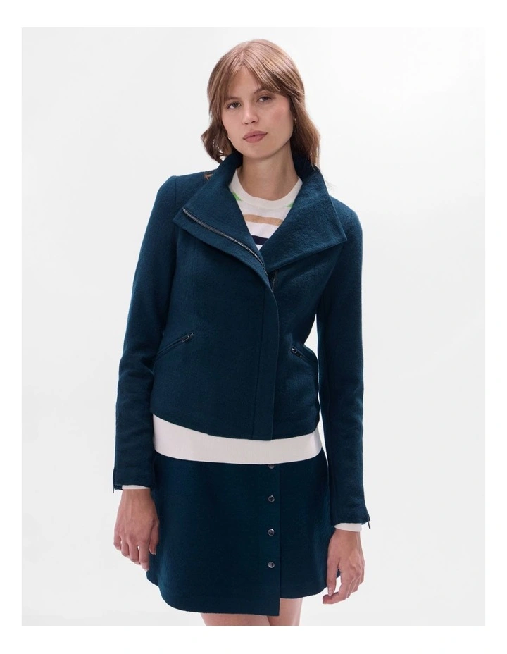 Lani Felted Wool Jacket in Deep Forest image 1