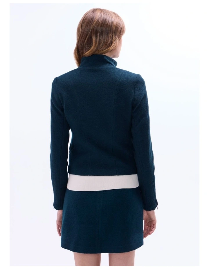 Lani Felted Wool Jacket in Deep Forest image 4